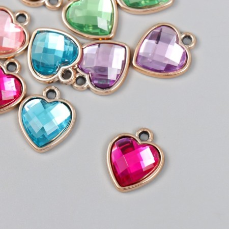 Decor for creativity Plastic for metal "Heart. Rhil" mix 1.6x2 cm-1