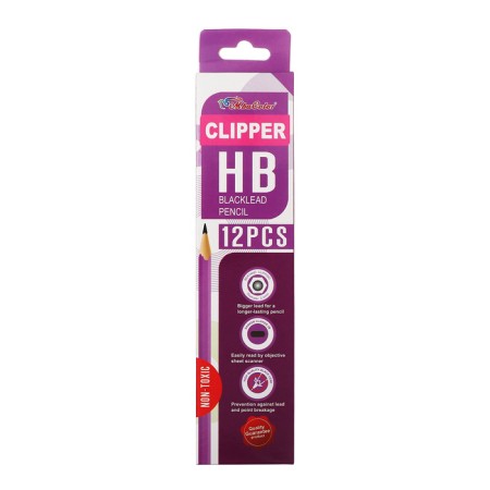 Pencil Blackographic hardness of HB, with an eraser, hexagonal, sharpened, MIX case-20