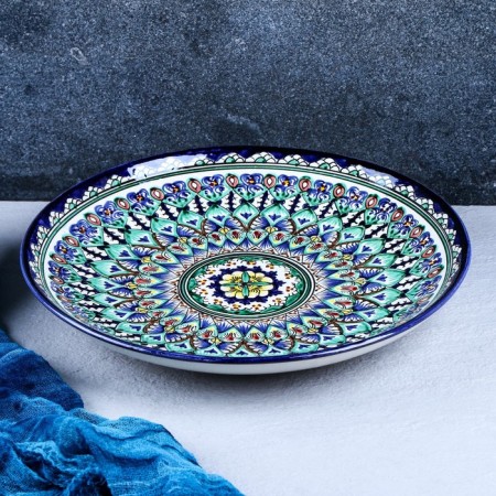 Largan Rishtan ceramics "Patterns", 32 cm, blue-6
