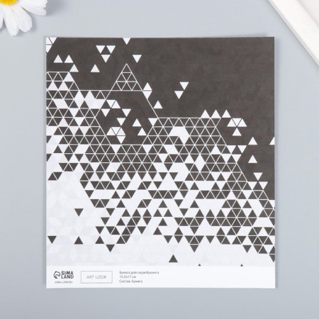 Scrapbooking paper "Triangles in details" density 180 g 15.5x17 cm-1
