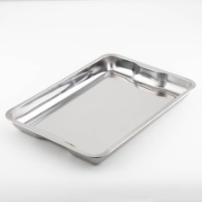 Stainless steel tray, 49 × 34 × 4.5 cm, 430 steel