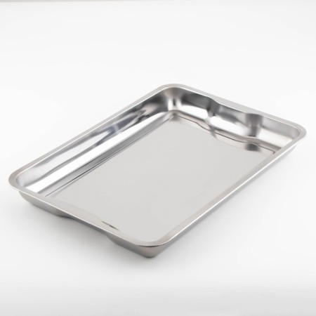 Stainless steel tray, 49 × 34 × 4.5 cm, 430 steel