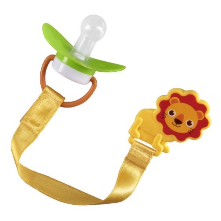 Nipple - Silicone dummy classic, with a chain and clothespin, from 0 months., Mix color-4