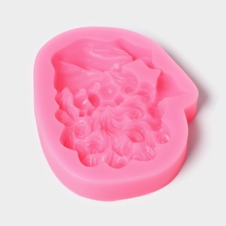 Mold "Santa", silicone, 8.2 × 7 × 1.5 cm, color mix-1