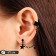 Earring "Kaff" Chain with a star, black color