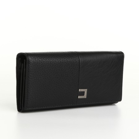 Women's wallet on magnets, black color