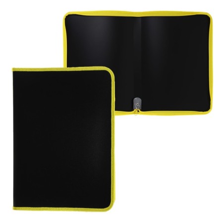Plastic folder A4, 325 x 230 x 25 mm, lightning around, calligrata "office", PM-A4-11, 0.5 mm, color, texture "sand", black/yellow