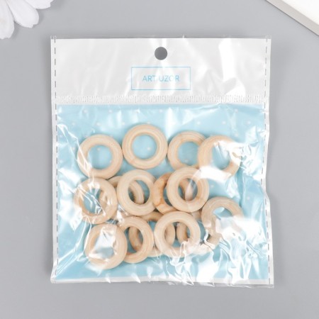 Decor for creativity tree "Rings" set 15 pcs natural 2x2 cm-2