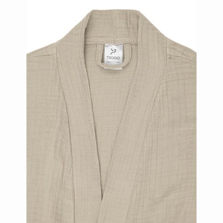 Essential bathrobe, multi -layer muslin, size S, beige color-12