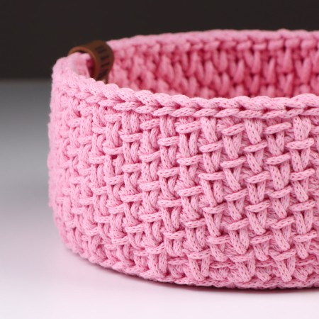 Baby basket, 16 x 7.5 cm, pink, cotton-2