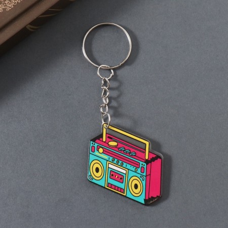 Acryl keychain bilateral "tape recorder" 4.1x3x0.2 cm-2