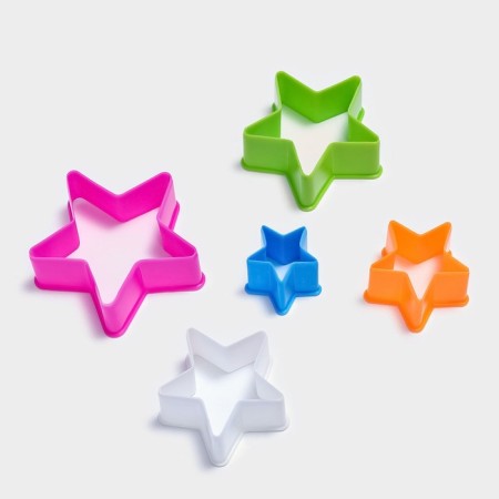 A set of forms for cutting the cookies “Zvezda”, 5 objects, 9.5 × 3.5 × 9.5 cm, color mix-1