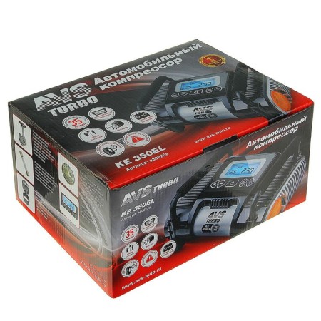 Car compressor AVS KE350el, 35 l/min, 12 V, lantern, electronic display, pressure limiter-7