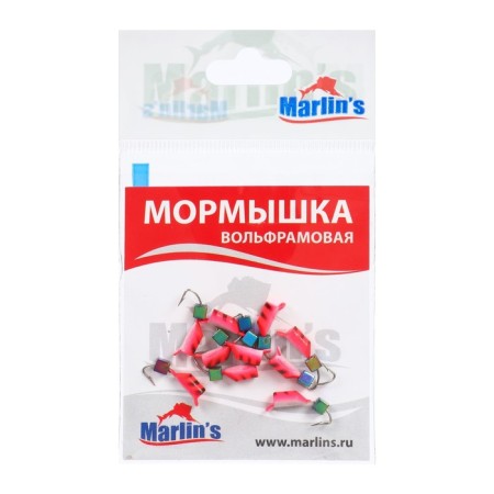 Mormyshka tungsten Marlin’s nails, 3 mm, 0.95 g, pink, phosphorus + gasoline, 10 pcs-1