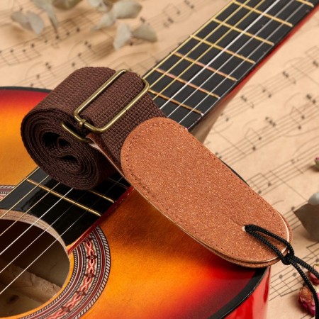Guitar belt, 60-117 x 5 cm, brown-3