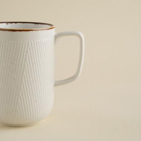 Porcelain mug SL Home "Wave in Stone", 350 ml, white color-1