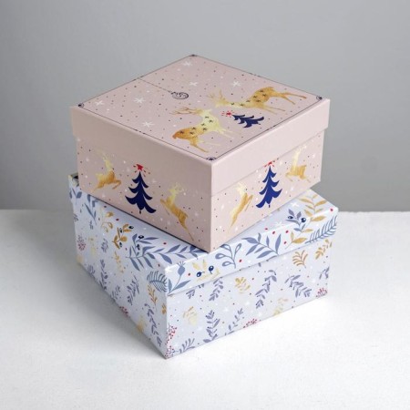A set of gift boxes 6 in 1 "Tenderness", 10 x 10 x 6 - 20 x 20 x 11 cm, New Year-1