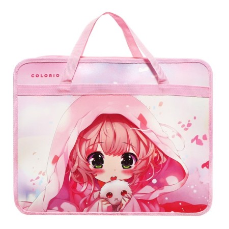 Folder with A4 handles, 330 x 260 x 120 mm, plastic, pens-textiles, colorio "anime"-1