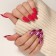 Patch nails, 12 pcs, with adhesive plates, almond shape, matte/chrome, red, pink