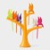 Set for Canapes "Birds", on a stand, 6 skewers, color mix