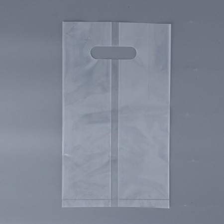 Square Polyethylene with a cut handle, packaging, transparent, 30x43+28cm ± 5% 60 μm