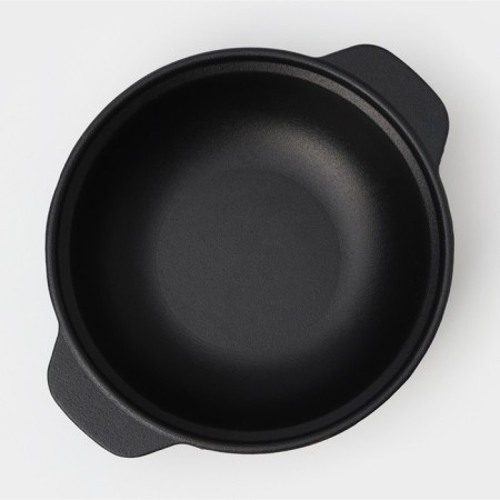 Cast iron fried, 2 l, d = 24 cm, cast -iron cover, black color-4