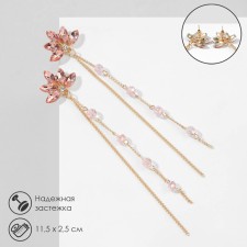 Hanging earrings with rhinestones 