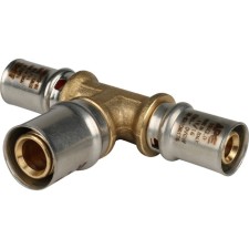 The STOUT SFP-0005-162016 tee-press, d = 16 x 20 x 16 mm, transition, brass
