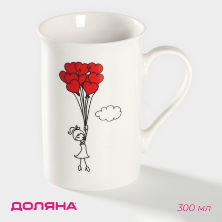 Porcelain share mug “Towards Love”, 300 ml, white color