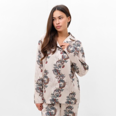 PAZHAMA Women's KAFTAN "Dragons", p. 48-50, beige-1