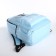 Youth backpack from textiles, 3 pockets, wallet, blue color