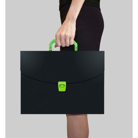 A4 portfolio folder, 700 μm, 1 department, calligrata, black with Salatov-3