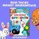 New Year! Book with stickers "circles", A5, 16 pages, 70 stickers, blue tractor