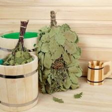 Broke for a bath oak, 55 cm with a bouquet of herbs