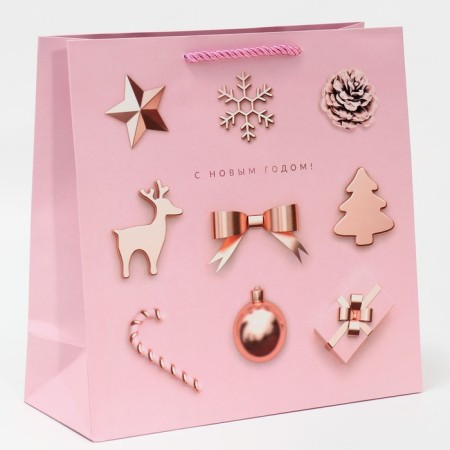 Square package “Happy New Year!”, 30 x 30 x 12 cm, new year-1