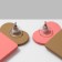 Earrings "Heart" with a square, the color is pink-brown