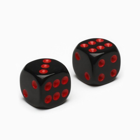 Dice play "Game time", 1.6 x 1.6 cm, set 2 pcs, black-2