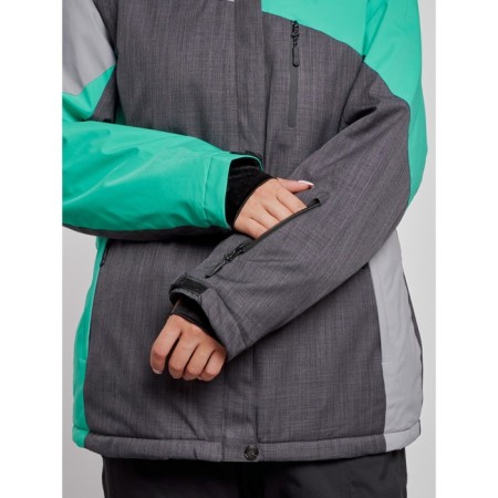 Ski jacket female winter, size 52, green color-4