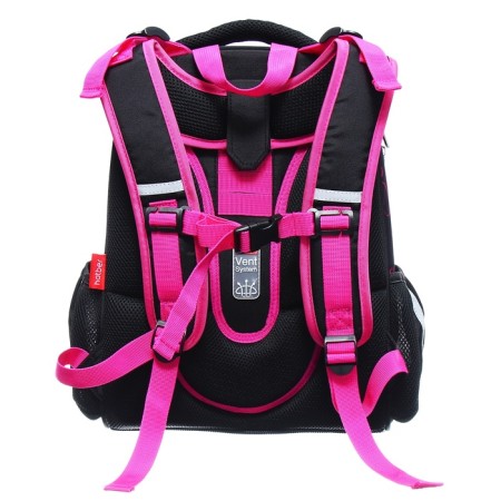 Frame backpack 38 x 29 x 17 cm, Hatber Ergonomic Classic "Beauty" Black/Pink NRK85011-4