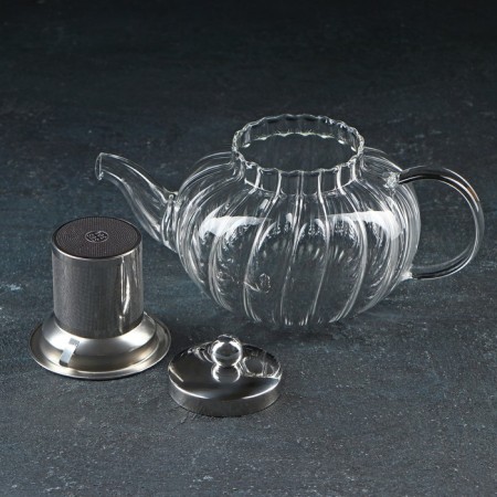 Glass teapot with metal sieve "Jackie", 700 ml, 21 × 13.5 × 11 cm-2