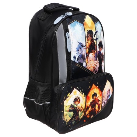 School backpack, 37 x 26 x 13 cm, ergonomic back, calligrata orth "anime game"-5