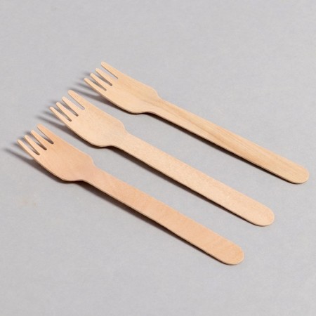 Wooden forks, 14 cm, 12 pcs-1