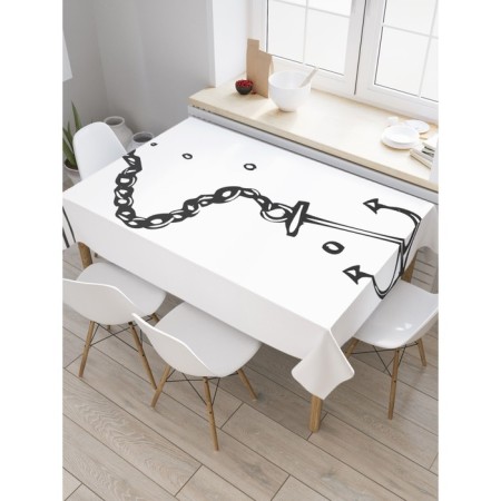 The tablecloth on the table “The anchor is immersed”, rectangular, Saten, size 145x180 cm