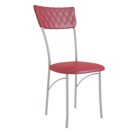 Chair "Visit", 390 × 490 × 880 mm, chrome color / red