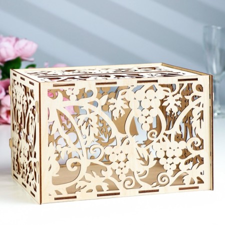 Wedding Bank "Vine", wood, collapsible, 24.5x16.5x19.5 cm-1
