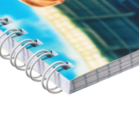 Notepad A6, 60 sheets in a cage on the crest of a neural network. Football, covered Cardboard, block 60g/m2, mix-5