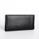 Male purse without fastener, department for bills, for maps, for coins, black color