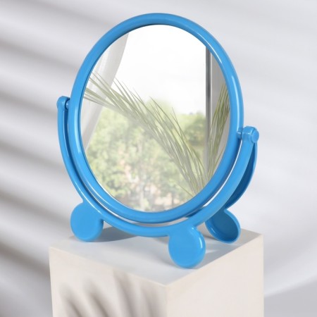 Mirror desktop “circle”, with a frame for a photo, D mirror surface 17.5 cm, color mix-1