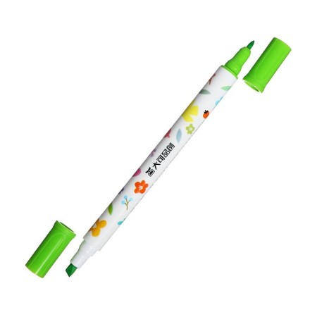 A set of markers of textbooks, 6 colors, bilateral, mowing tip, flowers-2
