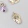Decor for creativity metal, rhinestones "Double ring with a pebble" 2x1.5 cm